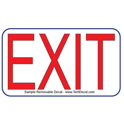 Free - 4 x 7 in. Exit Sign - Removable Decal – Central Tent
