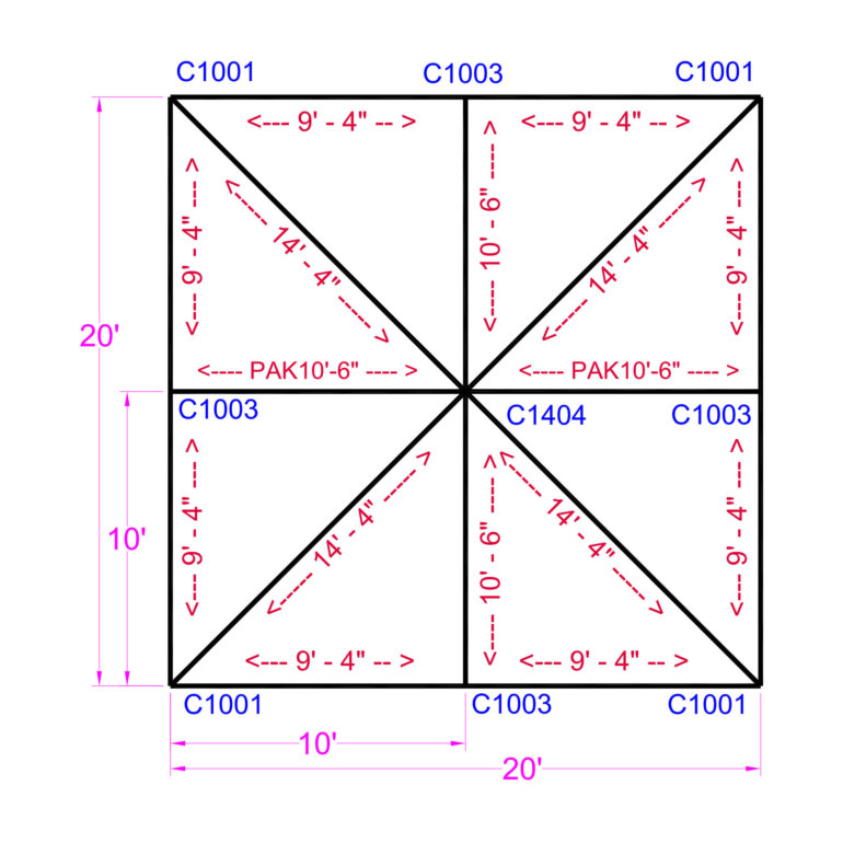 20x20 Quick Track Keder Flat layout