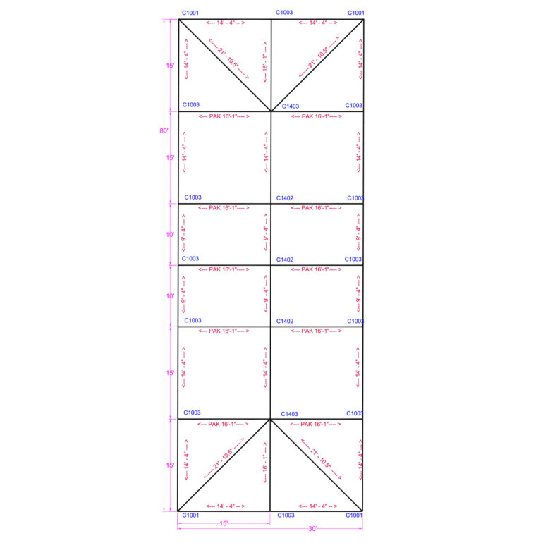 30x80 Quick Track series keder tent